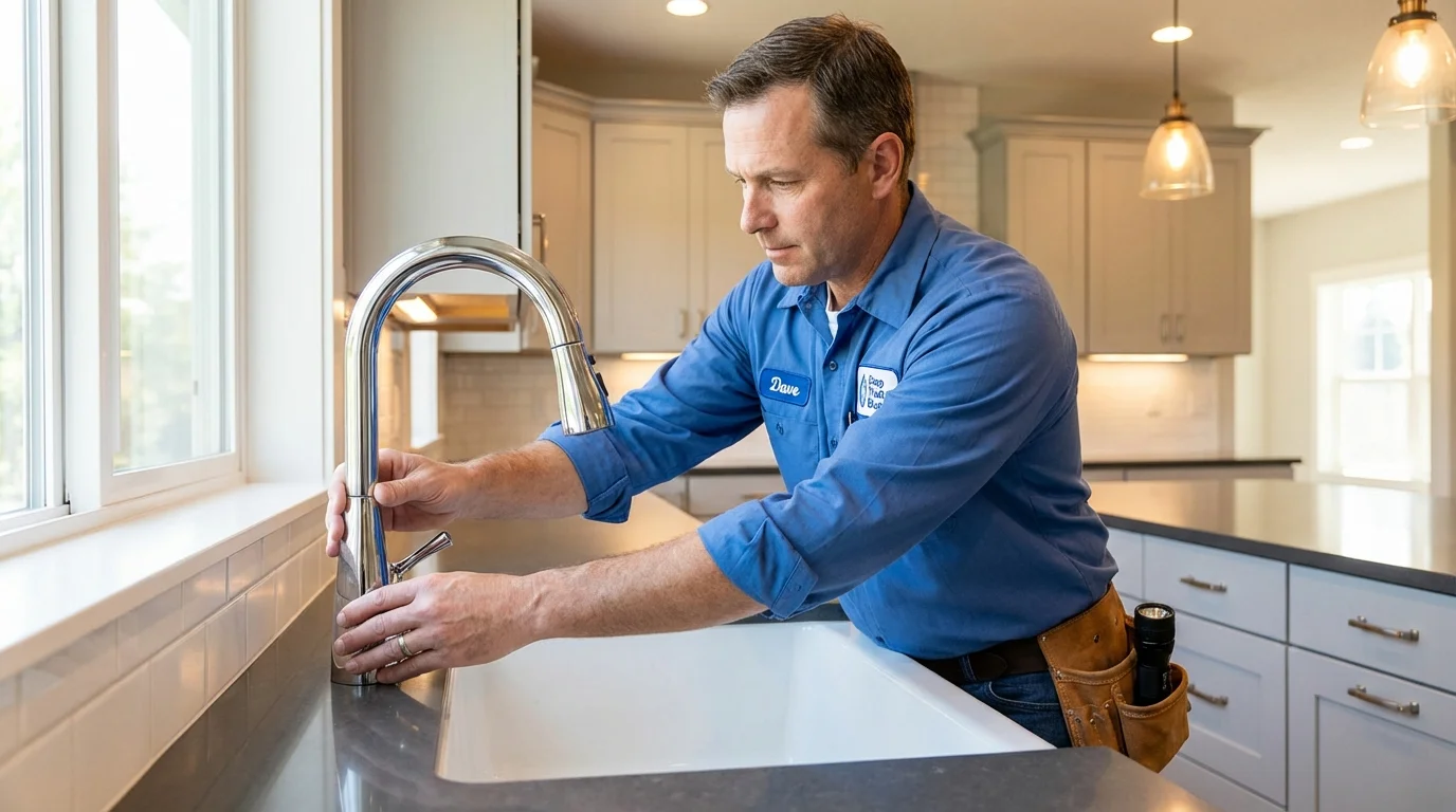 Kitchen faucet installation by Johns Plumbing LLC in Galveston